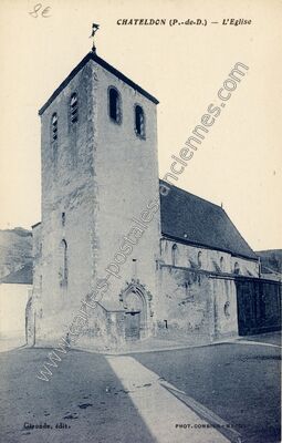 Carte postale ancienne L'Eglise — Châteldon (Puy-de-Dôme)