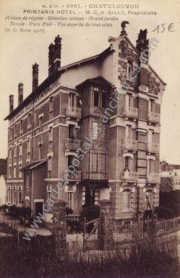 Carte postale ancienne PRINTANIA HOTEL — Chatelguyon (Puy-de-Dôme)