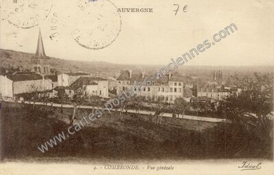 Carte postale ancienne Vue générale — Combronde (Puy-de-Dôme)