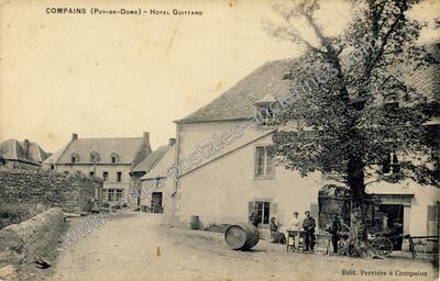 Carte postale ancienne Hotel Guittard — Compains (Puy-de-Dôme)