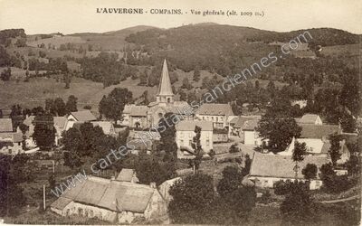 Carte postale ancienne Vue générale — Compains (Puy-de-Dôme)