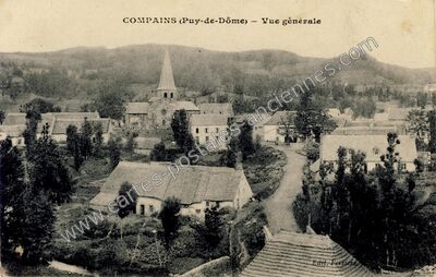 Carte postale ancienne Vue générale — Compains (Puy-de-Dôme)