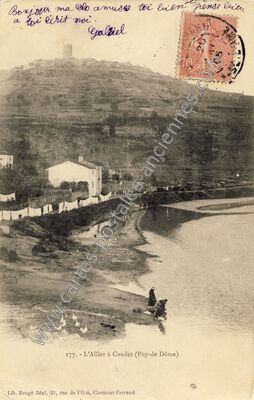 Carte postale ancienne L'Allier à Coudes — Coudes (Puy-de-Dôme)