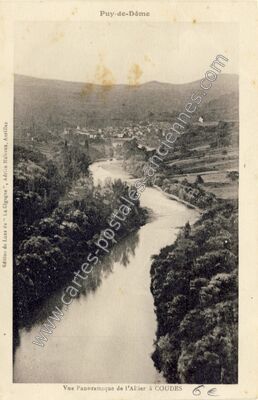 Carte postale ancienne Vue Panoramique de l'Allier — Coudes (Puy-de-Dôme)