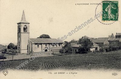 Carte postale ancienne L'Église — Le Crest (Puy-de-Dôme)