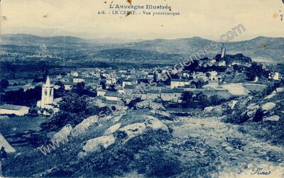 Carte postale ancienne Vue panoramique — Le Crest (Puy-de-Dôme)