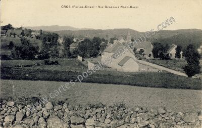 Carte postale ancienne Vue Générale Nord-Ouest — Cros (Puy-de-Dôme)
