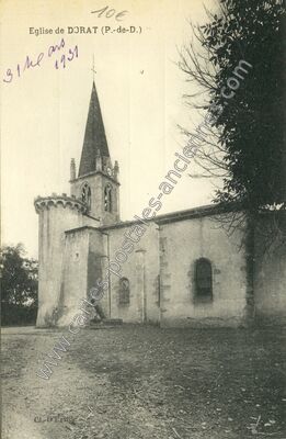 Carte postale ancienne Eglise — Dorat (Puy-de-Dôme)