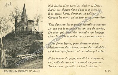 Carte postale ancienne Eglise — Dorat (Puy-de-Dôme)