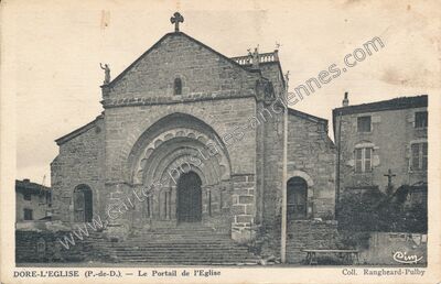 Carte postale ancienne Le Portail de l'Eglise — Dore-l'Église (Puy-de-Dôme)