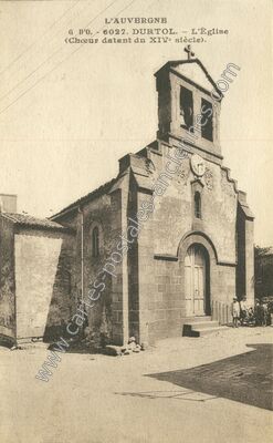 Carte postale ancienne L'Église (Chœur datant du XIVe siècle) — Durtol (Puy-de-Dôme)