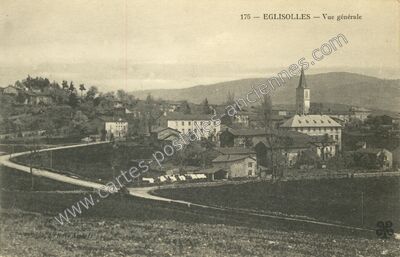 Carte postale ancienne Vue générale — Églisolles (Puy-de-Dôme)