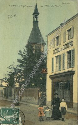 Carte postale ancienne Hôtel du Centre — Ennezat (Puy-de-Dôme)