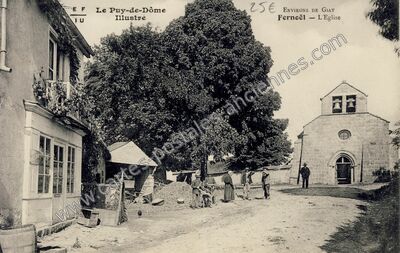 Carte postale ancienne Environs de Giat - L'Eglise — Fernoël (Puy-de-Dôme)