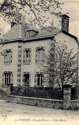 Carte postale ancienne Villa Malbec — Fernoël (Puy-de-Dôme)