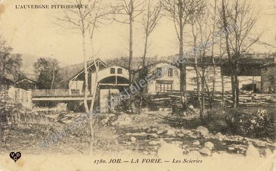 Carte postale ancienne Les Scieries — La Forie (Puy-de-Dôme)