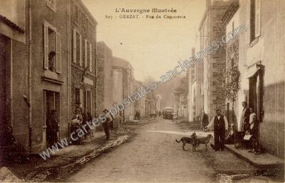Carte postale ancienne Rue du Commerce — Gerzat (Puy-de-Dôme)