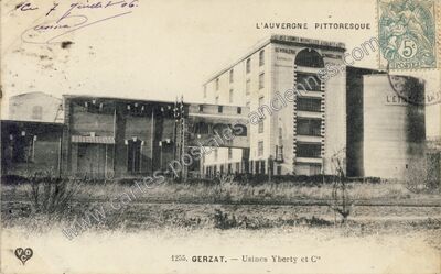 Carte postale ancienne Les Usines Nouvelles J. Yberty & C — Gerzat (Puy-de-Dôme)