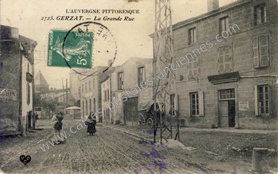 Carte postale ancienne La Grande Rue — Gerzat (Puy-de-Dôme)