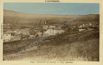 Carte postale ancienne Vue générale — Gignat (Puy-de-Dôme)