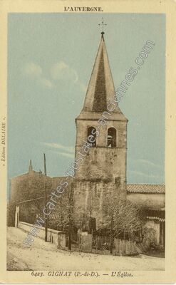 Carte postale ancienne L'Église — Gignat (Puy-de-Dôme)
