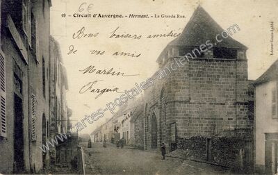 Carte postale ancienne La Grande Rue — Herment (Puy-de-Dôme)