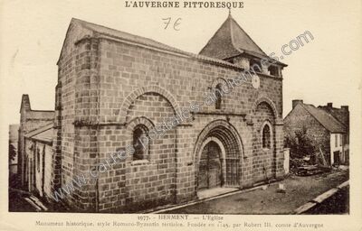 Carte postale ancienne L'Eglise — Herment (Puy-de-Dôme)