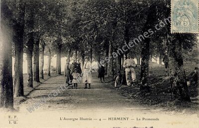 Carte postale ancienne La Promenade — Herment (Puy-de-Dôme)