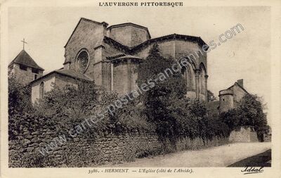 Carte postale ancienne L'Eglise (côté de l'Abside) — Herment (Puy-de-Dôme)
