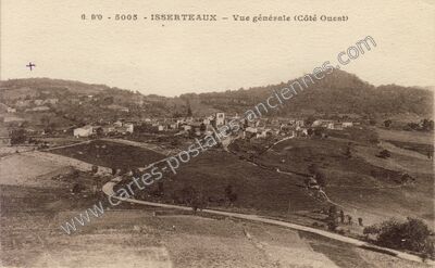 Carte postale ancienne Vue générale (Côté Ouest) — Isserteaux (Puy-de-Dôme)