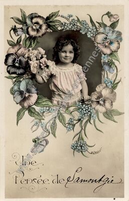 Carte postale ancienne Pensée — Lamontgie (Puy-de-Dôme)