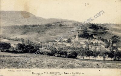 Carte postale ancienne Environs de Vic-le-Comte - Laps - Vue Générale — Laps (Puy-de-Dôme)