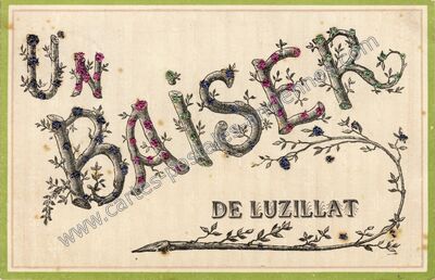 Carte postale ancienne Un baiser — Luzillat (Puy-de-Dôme)