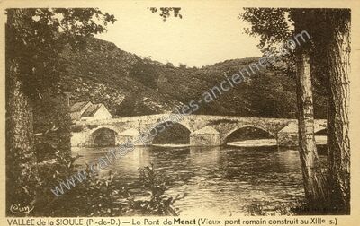 Carte postale ancienne Pont de Menat — Menat (Puy-de-Dôme)