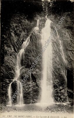 Carte postale ancienne Cascade de Queureuilh — Mont-Dore (Puy-de-Dôme)