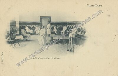 Carte postale ancienne Salle d'aspiration — Mont-Dore (Puy-de-Dôme)