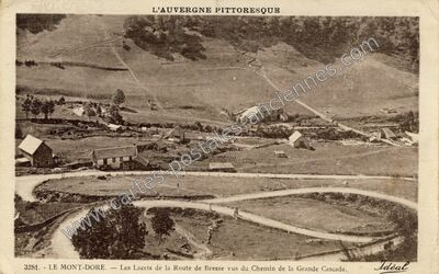Carte postale ancienne Les Lacets de la Route de Bresse vus du Chemin de la Grande Cascade — Mont-Dore (Puy-de-Dôme)