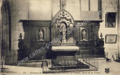 Carte postale ancienne Intérieur de l'Eglise, Autel de la Vierge — Mozac (Puy-de-Dôme)