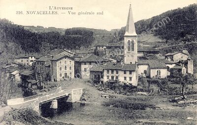 Carte postale ancienne Vue générale sud — Novacelles (Puy-de-Dôme)