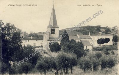 Carte postale ancienne L'Église — Orbeil (Puy-de-Dôme)