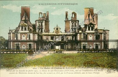 Carte postale ancienne Chateau de Randan — Randan (Puy-de-Dôme)