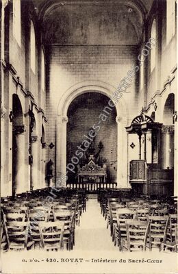 Carte postale ancienne Intérieur du Sacré-Cœur — Royat (Puy-de-Dôme)