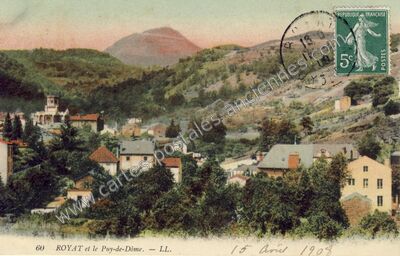 Carte postale ancienne ROYAT et le Puy-de-Dôme — Royat (Puy-de-Dôme)
