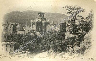 Carte postale ancienne L'Église — Royat (Puy-de-Dôme)