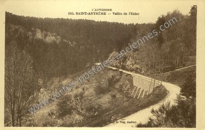 Carte postale ancienne Vallée de l'Enfer — Saint-Anthème (Puy-de-Dôme)