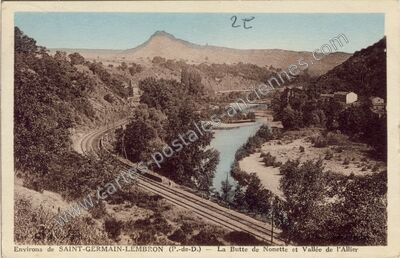 Carte postale ancienne La Butte de Nonette et Vallée de l'Allier — Saint-Germain-Lembron (Puy-de-Dôme)