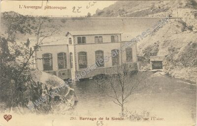 Carte postale ancienne Barrage de la Sioule — Saint-Gervais-d'Auvergne (Puy-de-Dôme)