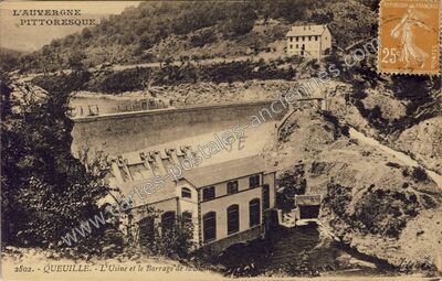 Carte postale ancienne Barrage de Queuille — Saint-Gervais-d'Auvergne (Puy-de-Dôme)
