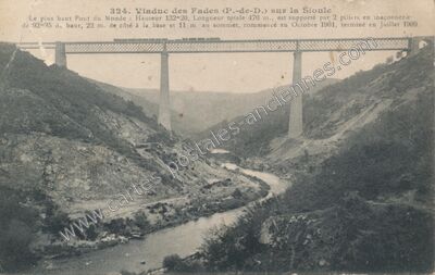 Carte postale ancienne Viaduc des Fades — Sauret-Besserve (Puy-de-Dôme)