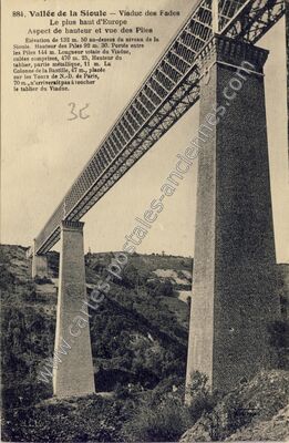 Carte postale ancienne Viaduc des Fades — Sauret-Besserve (Puy-de-Dôme)